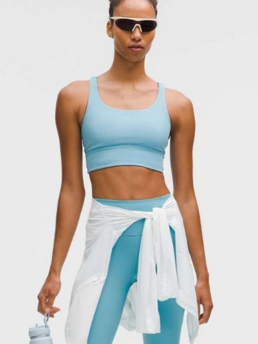 🍋🩵 Lululemon Energy Longline Bra Washed Blue Colour Sports Bra SZ 6 🩵🍋 GUC